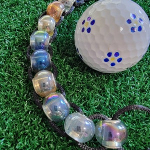 Iridescent Glass Bead Golf Stroke Counter: Ladies Golf Accessory - Final Sale