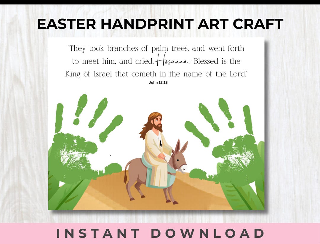 Easter Handprint Palm Sunday Craft, Holy Week for Kids, Sunday School ...