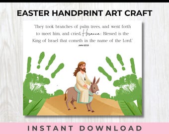 Easter Handprint Palm Sunday Craft, Holy Week for Kids, Sunday School Craft,