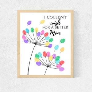 Mothers Day fingerprint printable Mother&#39;s Day Craft Activity | Diy Kid Craft | Mothers Day Gift | memory keepsake, kids, baby, toddlers