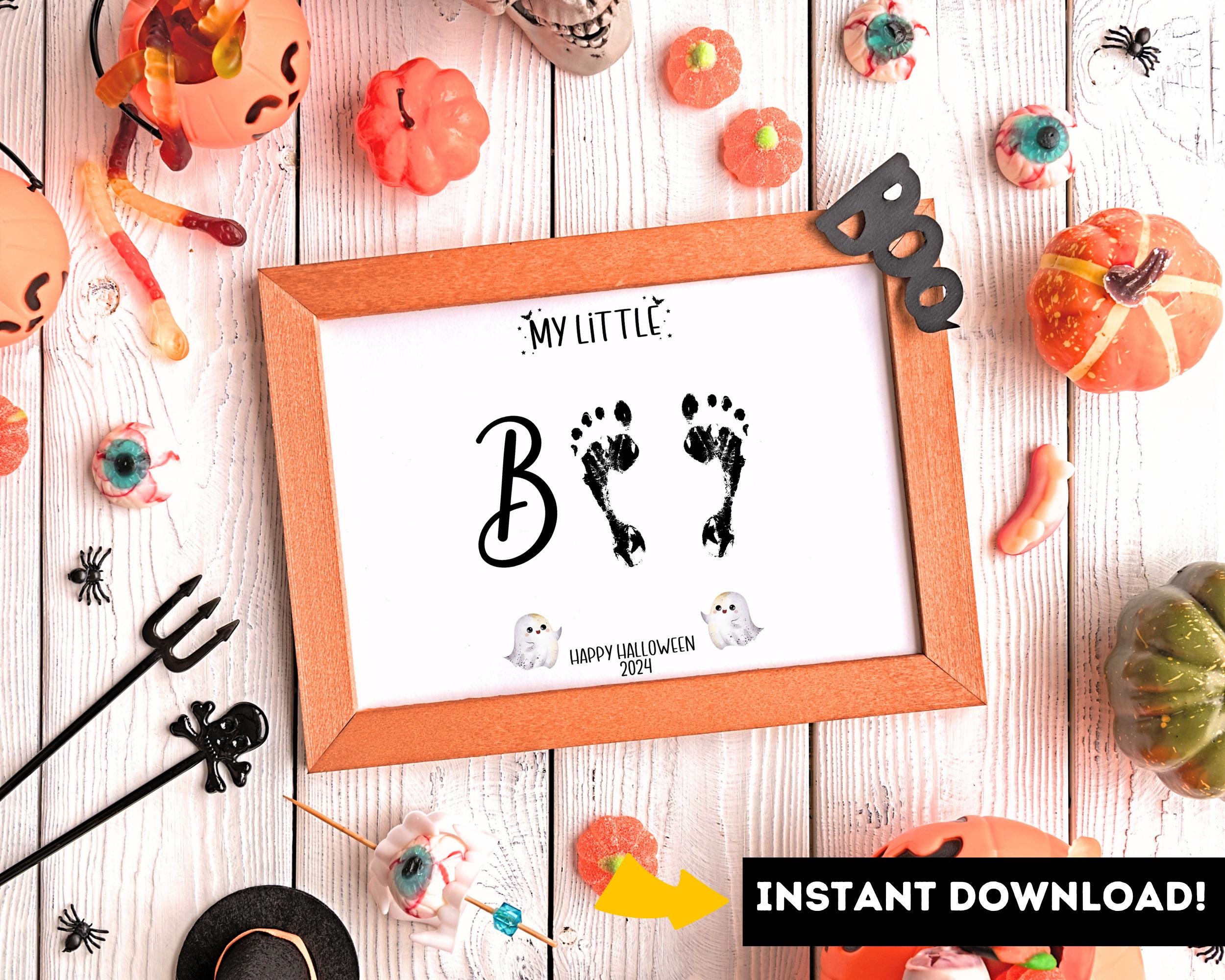 37 Ghost Crafts for Kids to Make This Halloween 34 My Little Boo Printable, Halloween Footprint Art Craft Keepsake,…