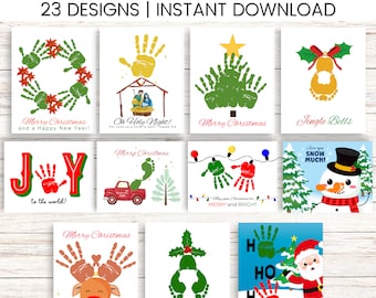 Toddler Handprint Art for  Christmas Bundle| Kids Handprint Holiday Christmas Crafts| Christian