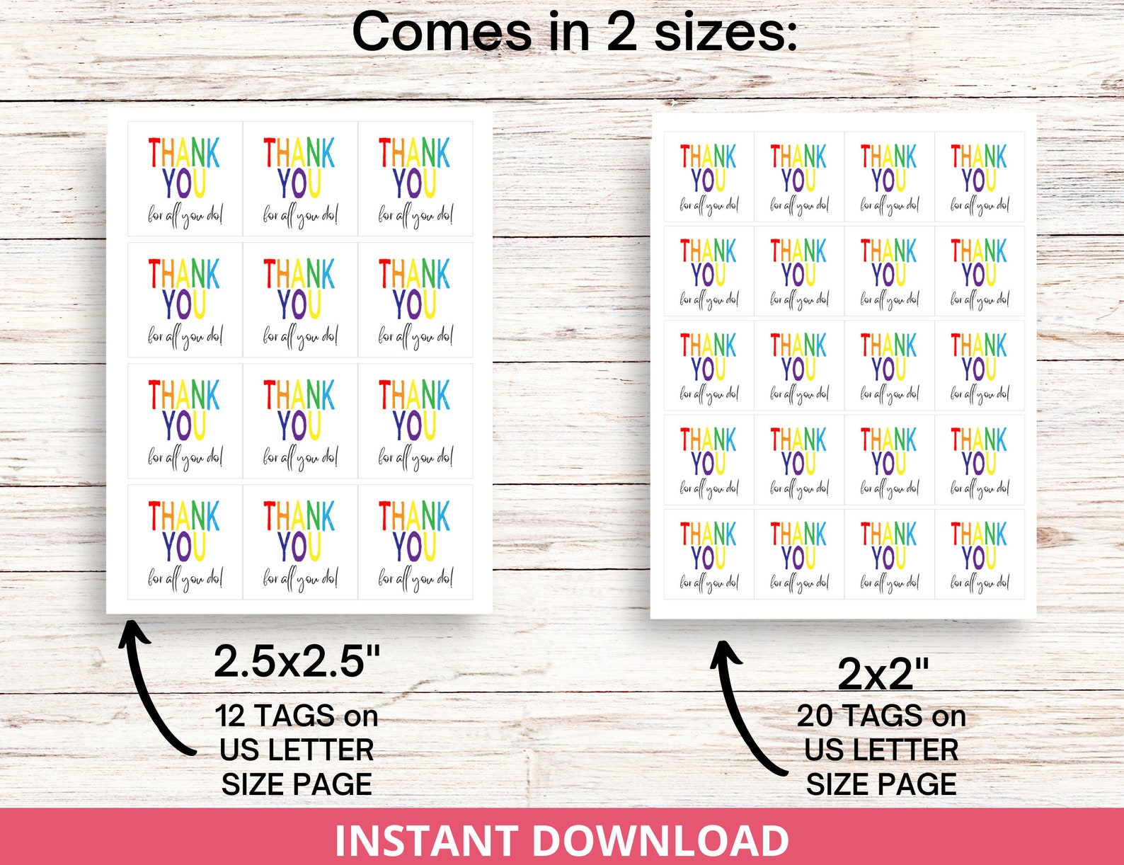 Thankyou Tag Printable, Thank You for All You Do Tag, End of Year ...
