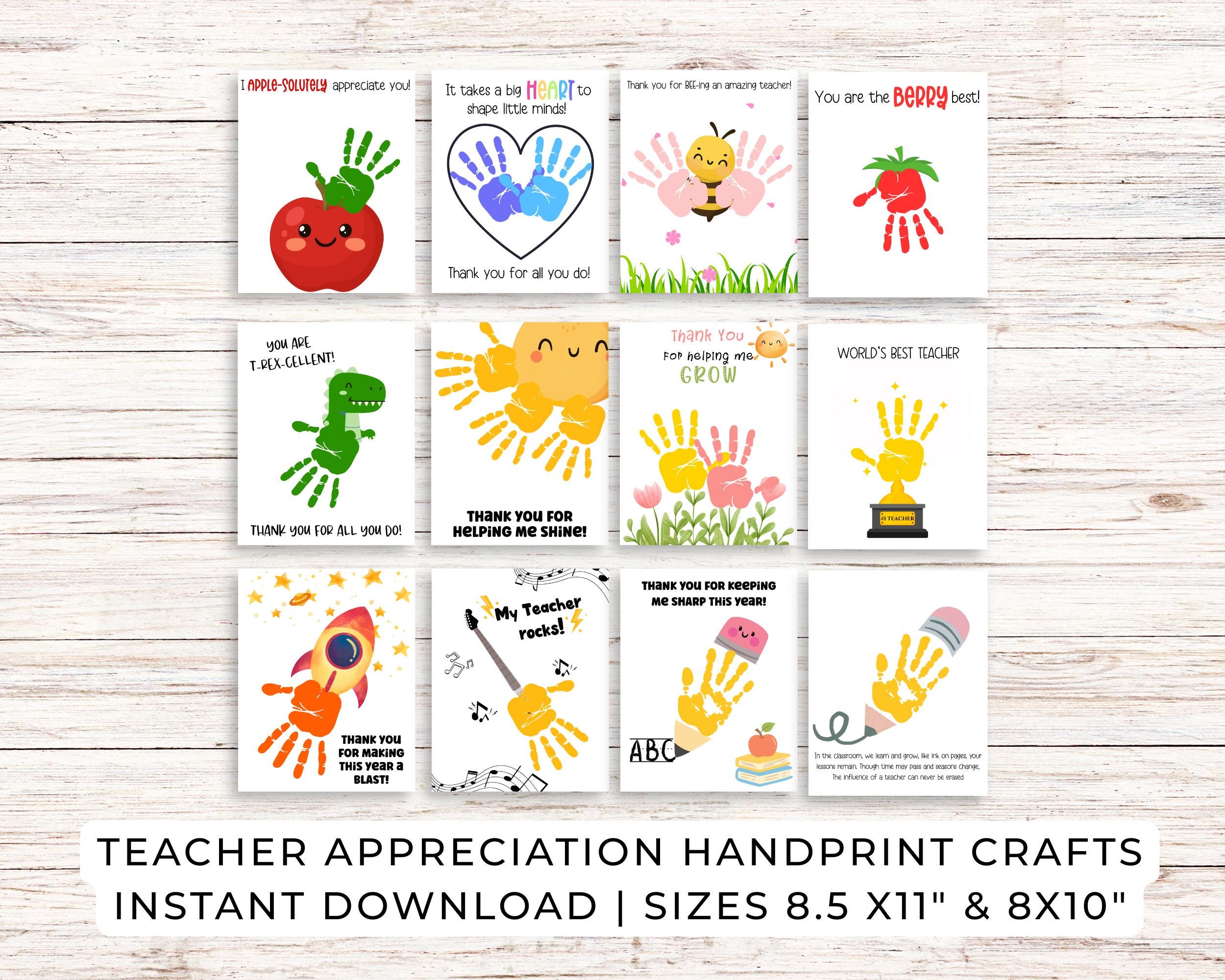Teacher Appreciation Handprint Art, Printable Kids Craft, Thank You ...