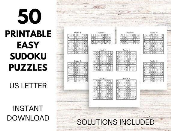 50 Sudoku facili stampabili per adulti Volume 1/Giochi cerebrali/Puzzle di  logica/Puzzle numerico/Sudoku stampabile/Sudoku facili -  Italia