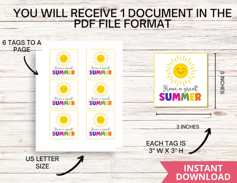 Have a Great Summer Printable Tag | Summer Gift Tags | End of School ...