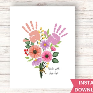 Grandparents Handprint Craft Gift | Handprint Art | Grandparents Gift Keepsake | Gift For Grandma Grandpa | Kids Baby Toddler