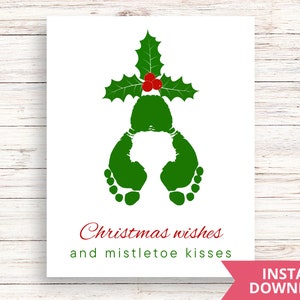 Christmas Handprint Art Mistletoe, Daycare preschool activities, Baby&#39;s first Christmas, Christmas craft, Holiday craft