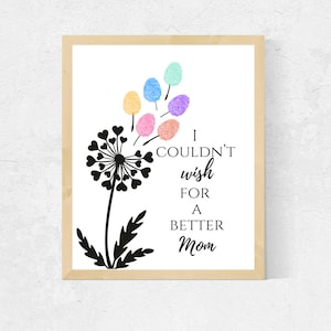 Mothers Day fingerprint printable Mother&#39;s Day Craft Activity | Diy Kid Craft | Mothers Day Gift | memory keepsake, kids, baby, toddlers