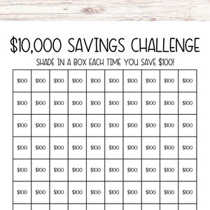 10k Savings Challenge Printable Money Challenge 10000 Money Challenge ...