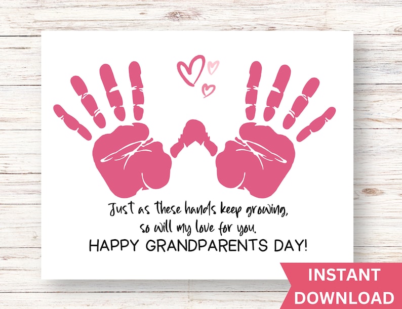 Grandparents Day 2023 Handprint Art Keepsake for Grandparents From