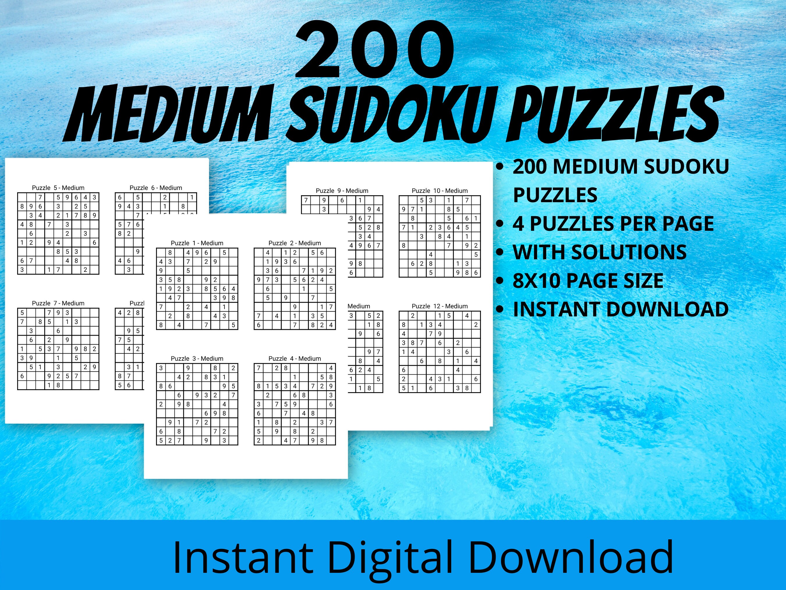 100 Sudoku Puzzles with Solutions: The Ultimate Challenge for Puzzle Lovers  Worldwide