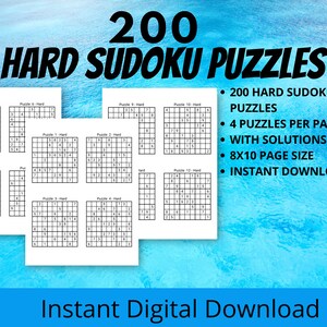 600 sudoku puzzles printable bundle volume 1 200 sudoku easy etsy