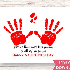 Valentine Handprint | Handprint Art Printable| Valentines Craft| Handprint Craft| Handprint Art Craft| Handprint Art |Valentine gifts