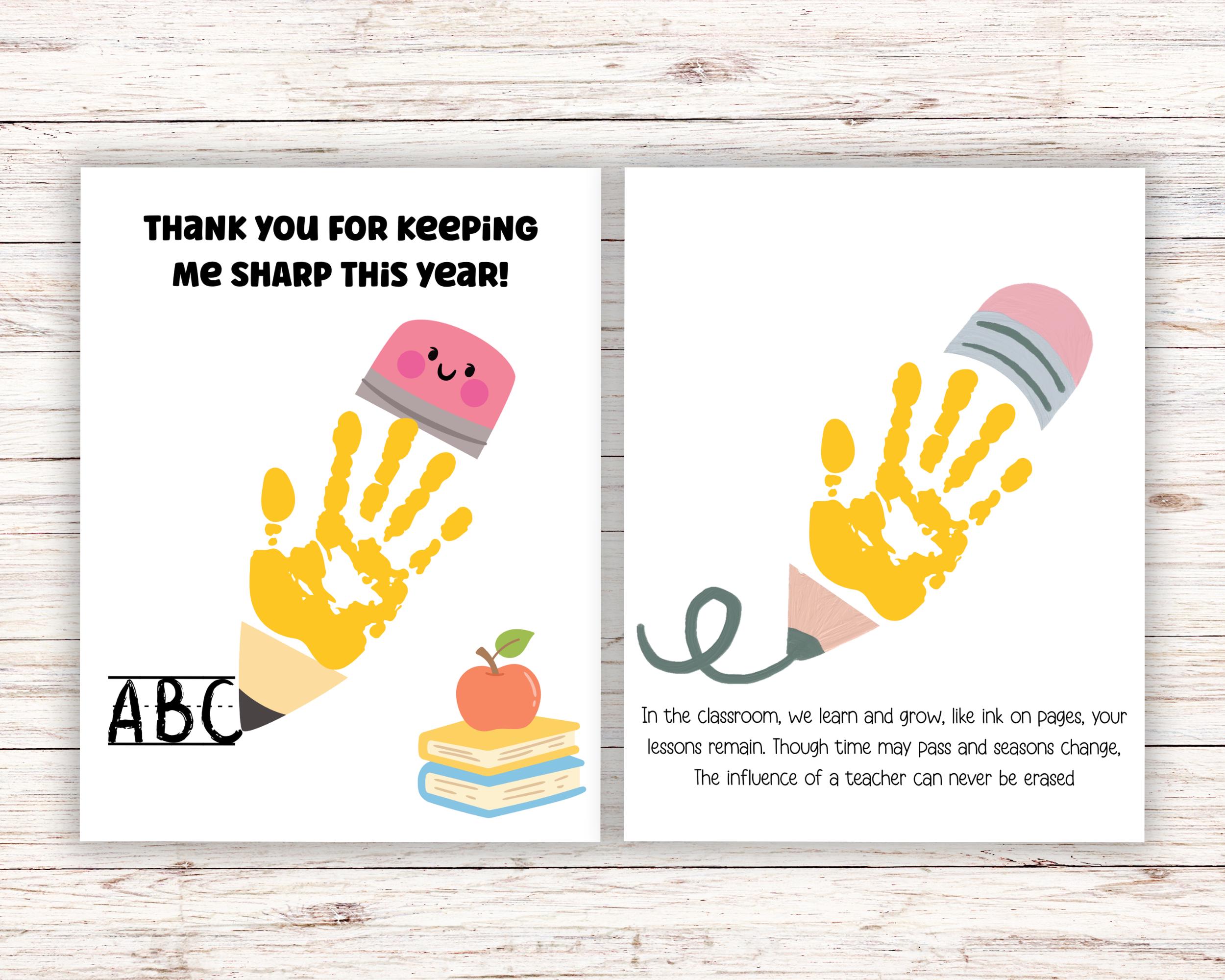 Teacher Appreciation Handprint Art, Printable Kids Craft, Thank You ...