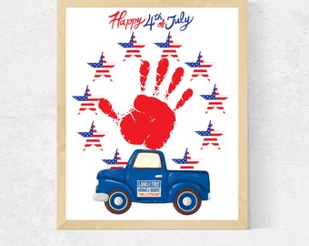 July 4th handprint art, 4Th Of July Handprint Craft, Footprint Art, Fourth of July  Kids Handprint Art, 4Th Of July Activity