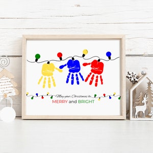 Christmas Lights Handprint Art Craft | Kids Christmas Handprint Art| Handprint Christmas Light Craft| Toddler Handprint Christmas Craft