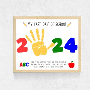 2024 preschool graduation handprint, Last day of School Handprint Art Craft Keepsake  | School Poem| Preschool Classroom Activity