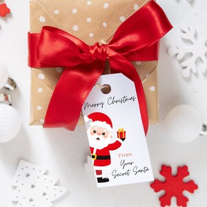 Printable Secret Santa Tags| Secret Santa Tags| Secret Santa Gift Tags Printable| Holiday Party Favor Tags| Christmas Gift Tags