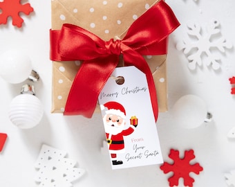 Printable Secret Santa Tags| Secret Santa Tags| Secret Santa Gift Tags Printable| Holiday Party Favor Tags| Christmas Gift Tags