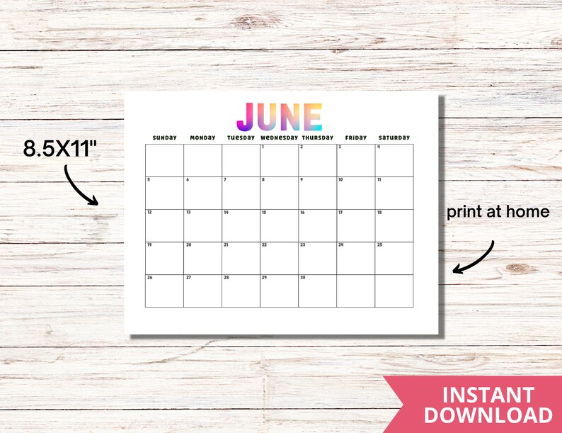 June July August 2022 Calendar Printable summer 2022 Calendar | Etsy