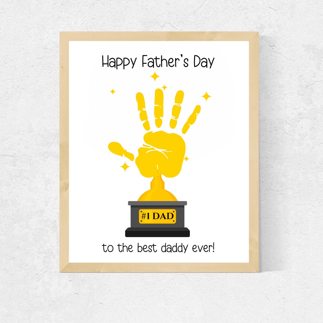 Handprint Trophy for Dad, DIY Father's Day Gift, Kids Keepsake Art ...