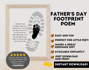 Poesia sull'impronta della festa del papà/regalo per papà/ricordo per bambini/bambini piccoli/artigianato artistico dell'impronta della festa del papà/arte dell'impronta del padre