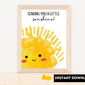 Enviando-lhe o sol para impressão, arte de impressão de mão, cartão de alegria, cartão de melhoras, - Download instantâneo