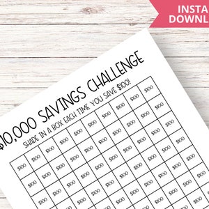 10k Savings Challenge Printable Money Challenge 10000 Money Challenge ...