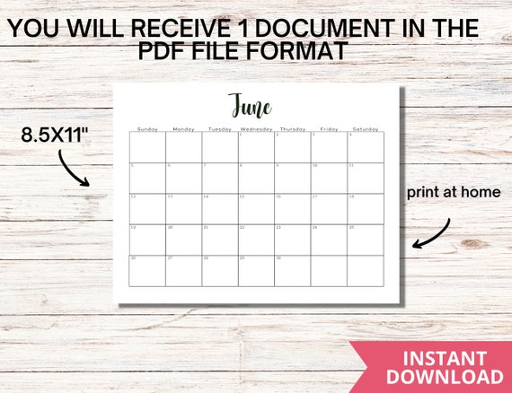 printable june july august 2022 calendar printable summer etsy