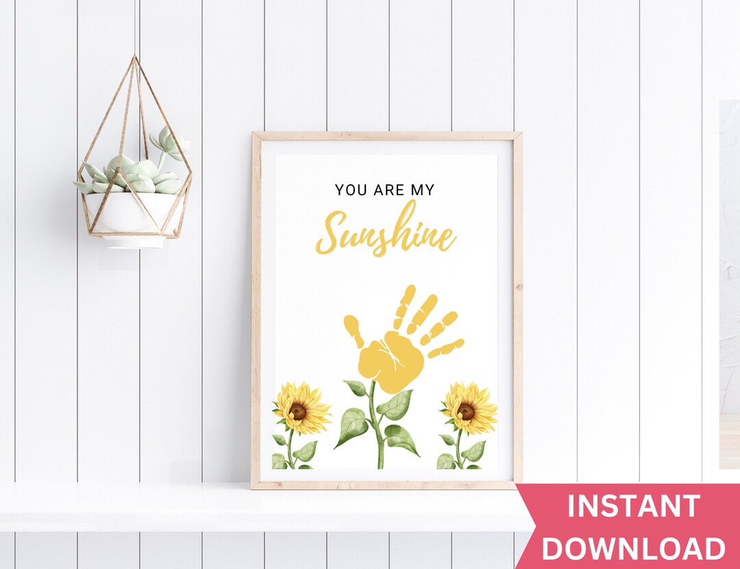 You Are My Sunshine Handprint Art Craft |birthday Gift for Mom, Nana ...