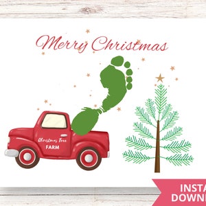 Christmas Truck Handprint| Toddler Christmas keepsake| Christmas footprint art|