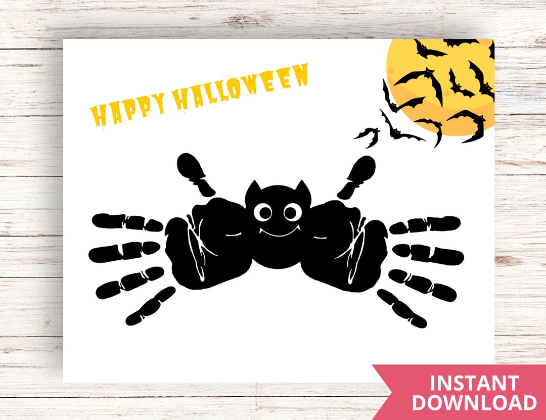 Bat Handprint Art Craft Halloween Activities Fall Handprint Craft