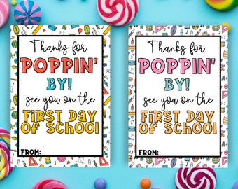 Bedankt voor het knallen op lollytag, Meet The Teacher, Open huis, Back To School Lollipop-tag, cadeaulabel student, lollytag