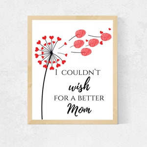 Mothers Day fingerprint printable Mother&#39;s Day Craft Activity | Diy Kid Craft | Mothers Day Gift | memory keepsake, kids, baby, toddlers