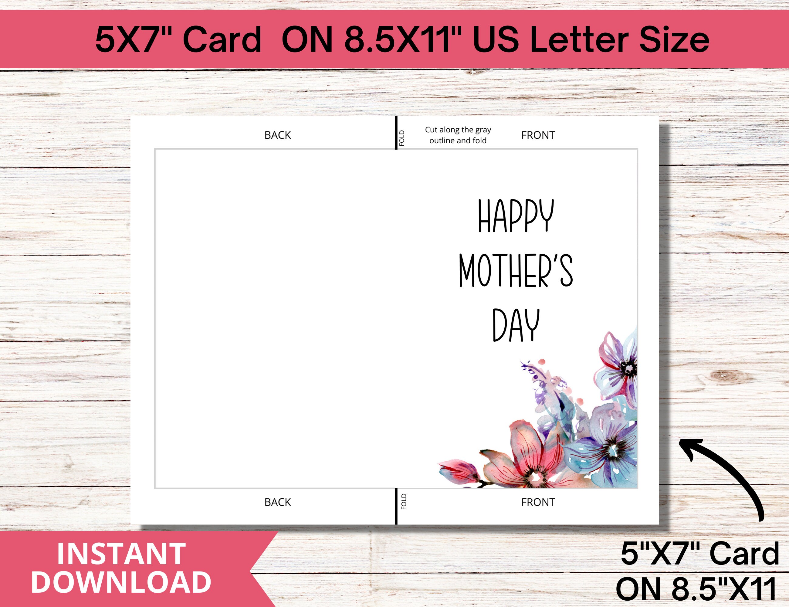 Printable Happy Mother's Day Card for Mom Mother's Day Card Printable ...