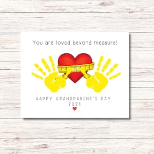 Happy Grandparents Day 2024 Handabdruck Kunstkarte Andenken Großeltern vom Enkelkind |