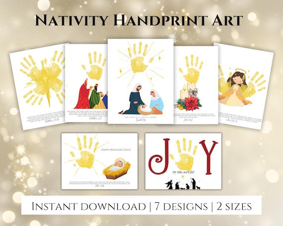 Toddler Handprint Art for Christmas,Nativity Handprint Art |Nativity Printable, Winter Handprint Art