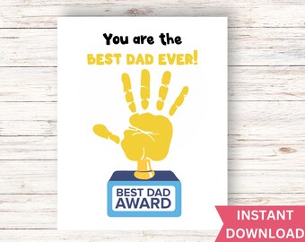 Father's Day Handprint Trophy| Father's Day Gift | Handprint Art | Father's Day Handprint Craft | Diy Kid Craft | Kids Baby Toddler