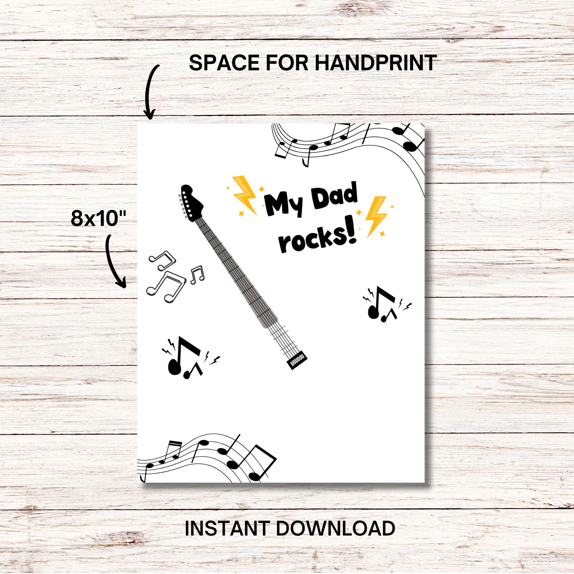 My Dad Rocks Printable Handprint - Il Fullxfull.5997274646 Goqq 
