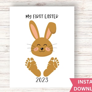 My First Easter Bunny Footprint Art Craft| Easter Footprint Craft| Easter Keepsake| Easter Footprint Art