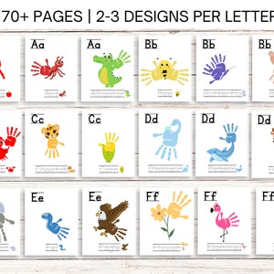A-Z ABC Alphabet Handprint Art Pack Craft Book| Classroom Preschool Nursery Activity | Handprint Abc Activity |Baby Kids Toddler
