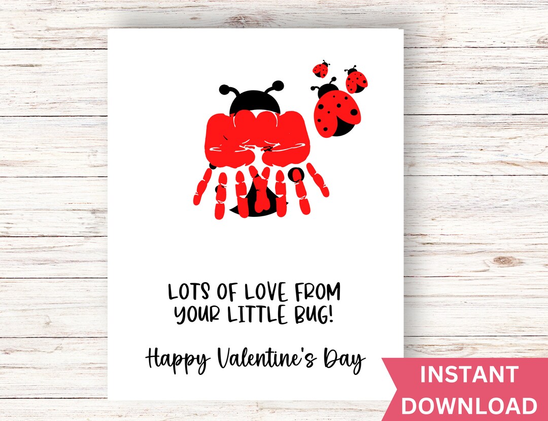 Hand Rip Valintines Valentine Handprint | Handprint Art Printable| Valentines Craft ...