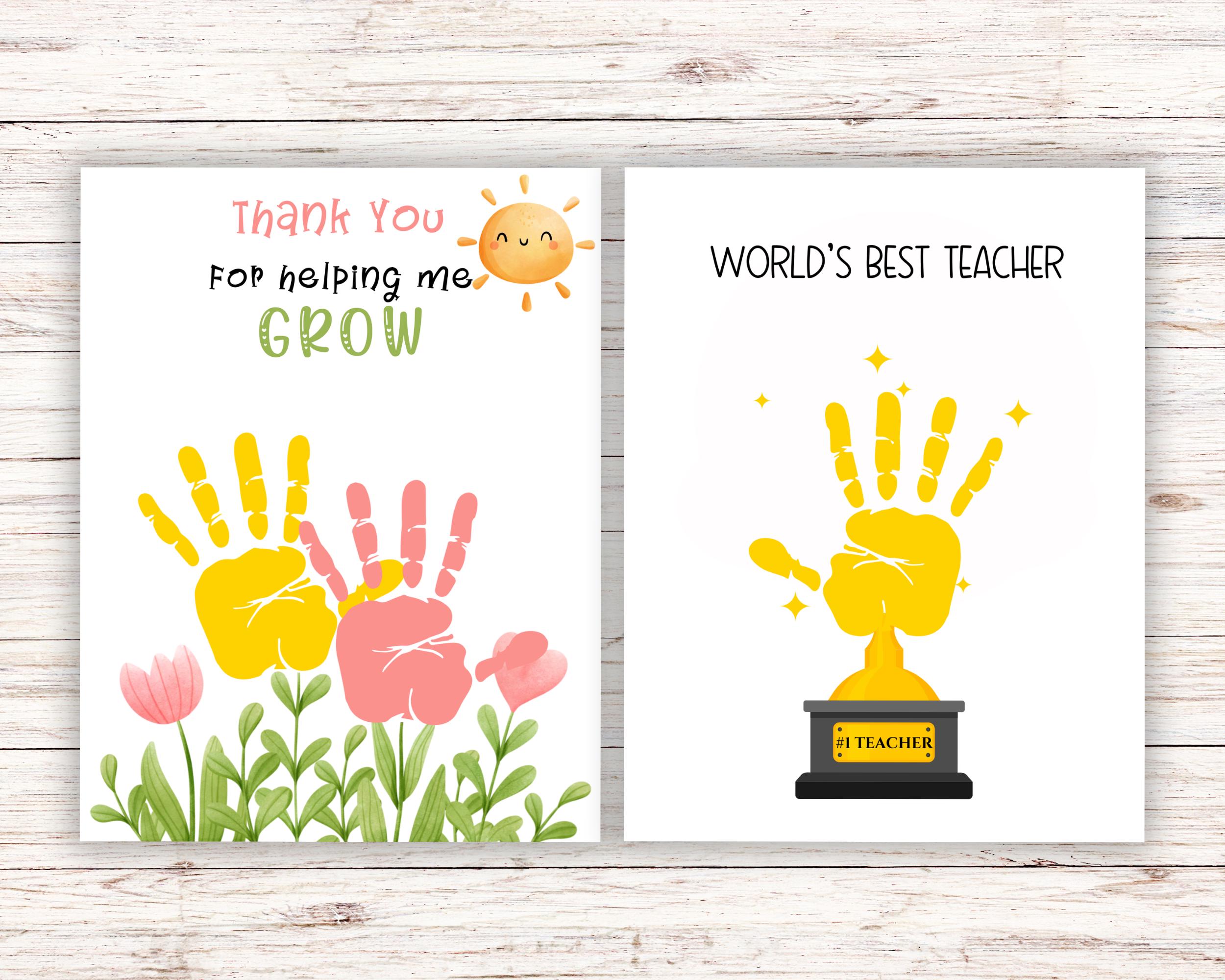 Teacher Appreciation Handprint Art, Printable Kids Craft, Thank You ...