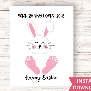 Easter Bunny Footprint Craft | Some bunny loves you Footprint Art Craft| Easter Footprint Craft| Easter Keepsake| Easter Footprint Art