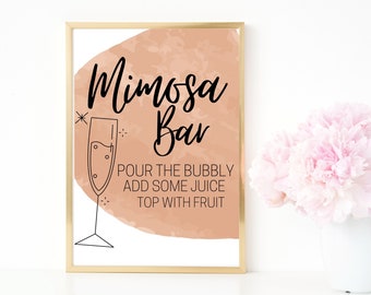 Mimosa Bar Sign | Bachelorette Party Sign | Drinking Signage