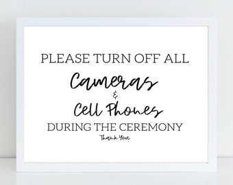 Unplugged Ceremony Sign | No Devices Ceremony Sign | Wedding Aisle Decor