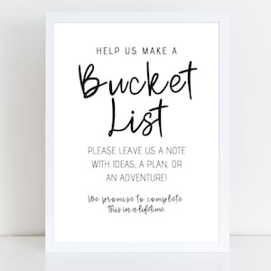 Signo de boda Signo de lista de cubos / Consejos para pareja / Signo de fiesta de compromiso
