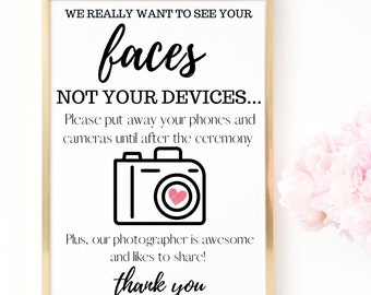 Unplugged Ceremony Sign | No Devices Ceremony Sign | Instant Download Unplugged Wedding Sign | Wedding Aisle Decor