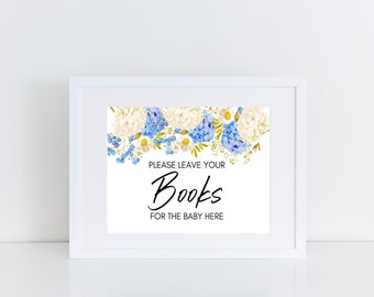 Baby Shower Bring a Book | Sign and Invite Insert| It's a Boy